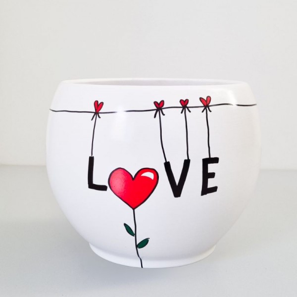 Lonec Bali z ročno poslikavo Ljubezen - 15 cm